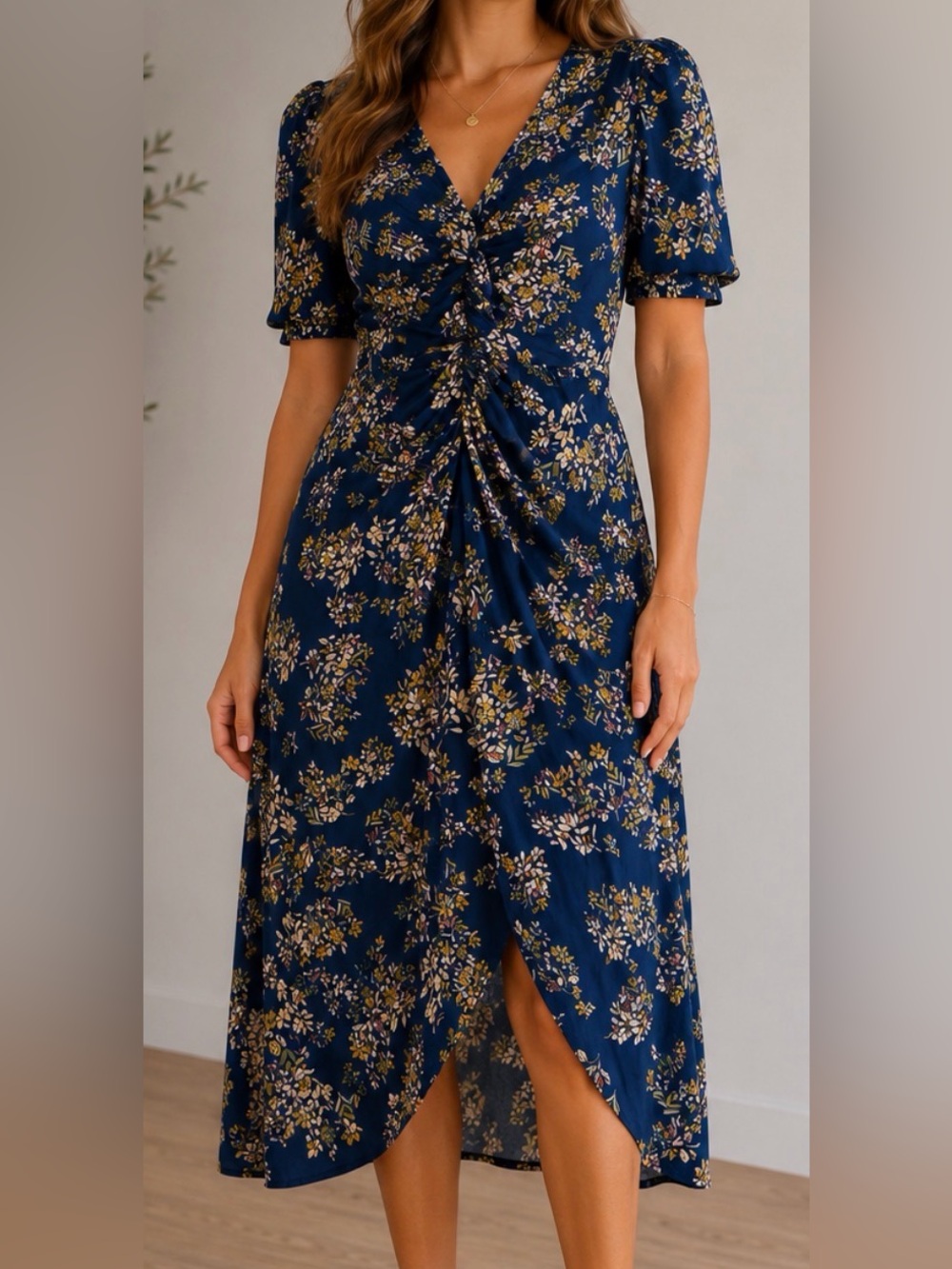 Charles Henry Floral Maxi Dress